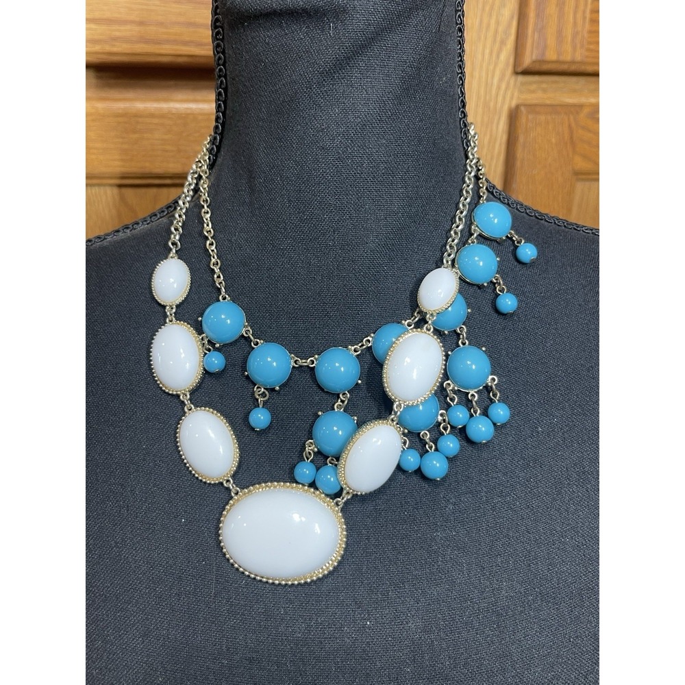 Statement Neckless Beaded Bulky Dangle Costume Jewelry Lot Of 2